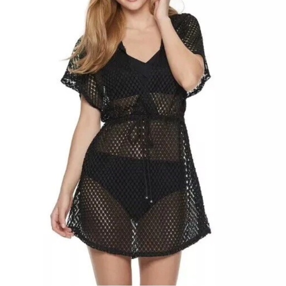 Apt. 9 Women's Elegant Black Swim  Crochet Cover-Up - Picture 1 of 11
